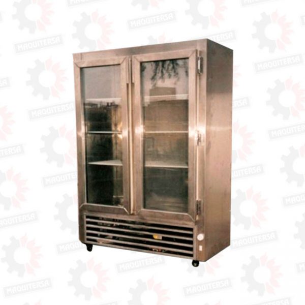 Refrigeradora vertical conservadora 2 puertas de vidrio